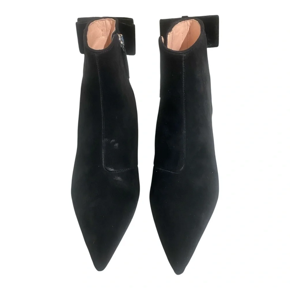 Kate Spade Women’s Black Suede Ankle Kitten Heel Donella Boot New Size 7.5 scuff